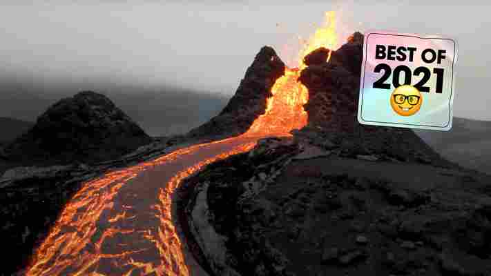 Take 15 seconds of your time to watch a drone fly by an erupting volcano